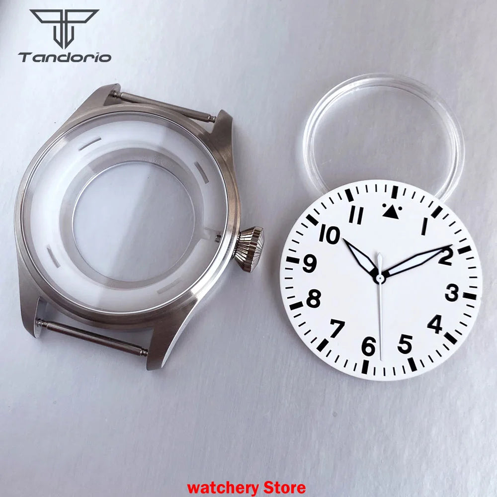 43mm Pilot Watch Case 38mm Dial for NH34 NH35 NH36 NH38 ETA2824 PT5000 ST2130 Movement Sapphire Glass 20ATM Glass Back
