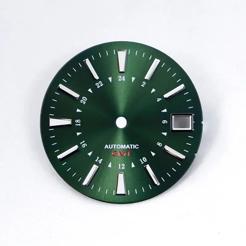 Premium Watch Dial 28.5mm High Quality Sunburst NH35 or GMT Dial for NH34 MOVEMENT BGW9 Lume Custom Logo