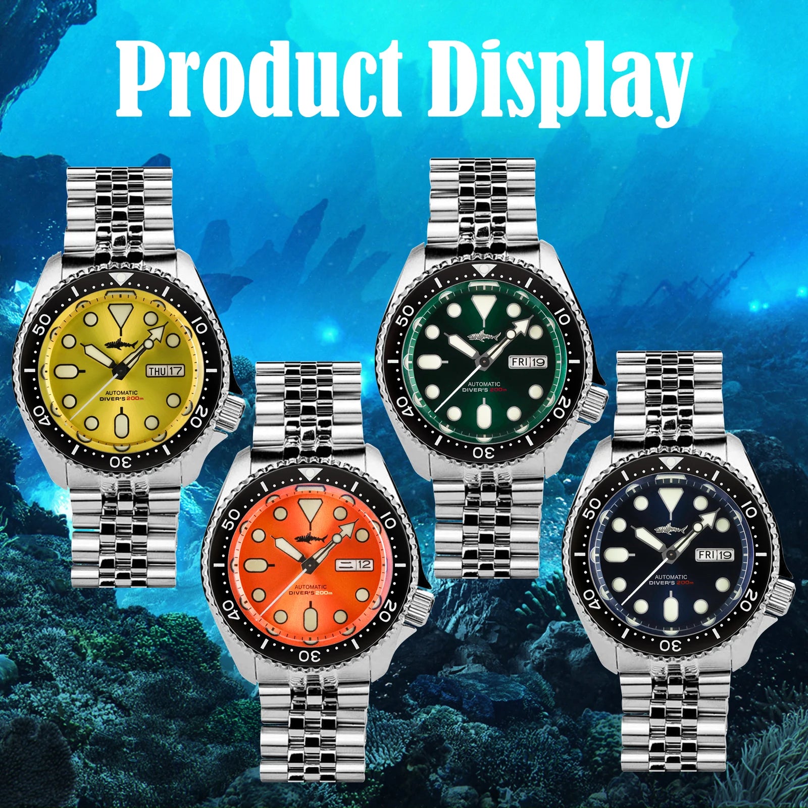 HEIMDALLR Skx007 Men Watch NH36 Movement Sharkey Ceramic Bezel 200M Waterproof Sapphire Automatic Mechanical Dive Watch for Men