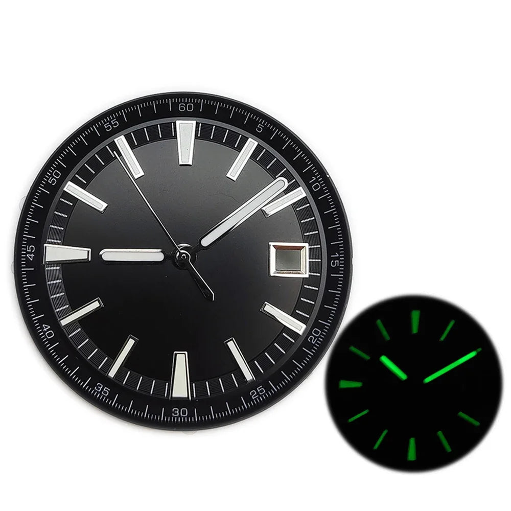 Big Size 33mm Watch Dial+Watch Hands for NH35 NH36 Movement Green Luminous Black/White/Blue Dial Pointers