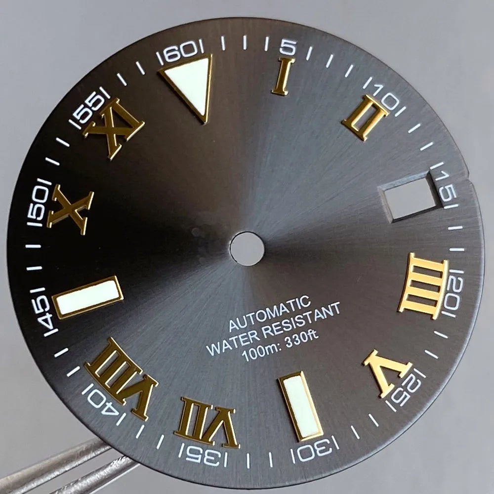 Wimbledon Style Roman Numeral Sunburst Dial 29mm Watch Dial Face For NH35 NH36 NH38 Movement Watch Replacement Part