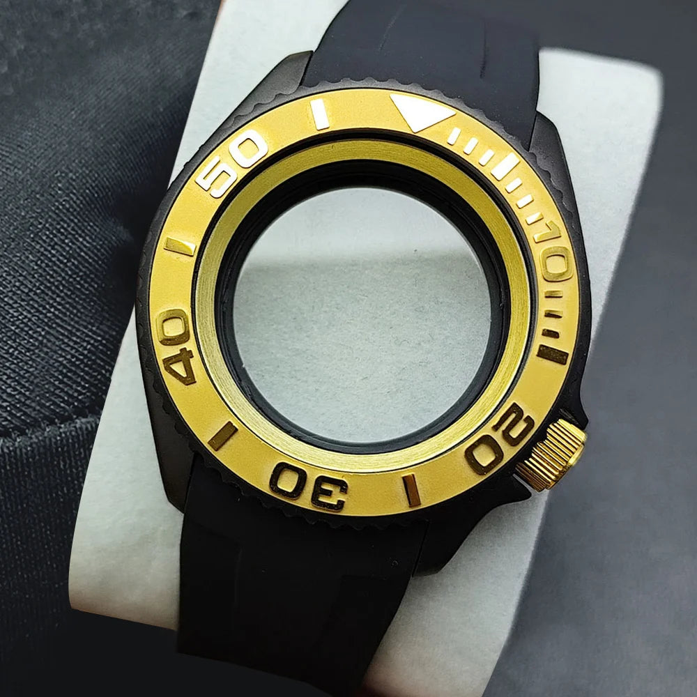 NH35 Case 42mm High-quality Yacht Master Steel Black Case NH35 NH36 Movement Case Watch Accessories Sapphire Glass 22mm Band