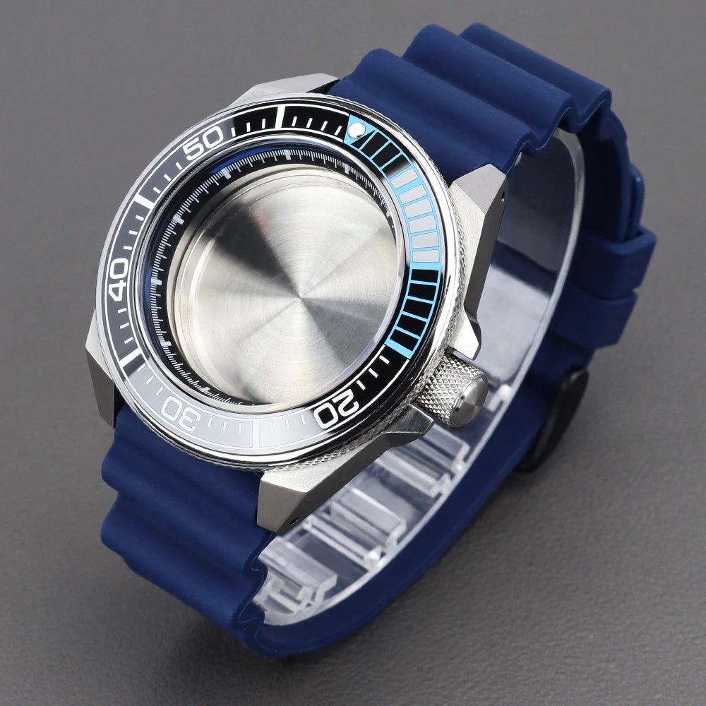 43.8mm Samurai King Watch Case Sapphire Ceramic Insert For Seiko NH35 NH36 NH34 Movement Mod 10ATM
