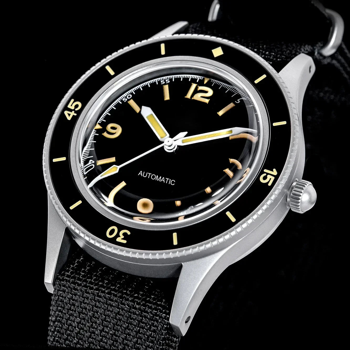 Titanium Fifty Fathoms Mod 40mm Double Domed Sapphire Miyota 8215 Automatic 20ATM Green Luminous Ceramic Bezel