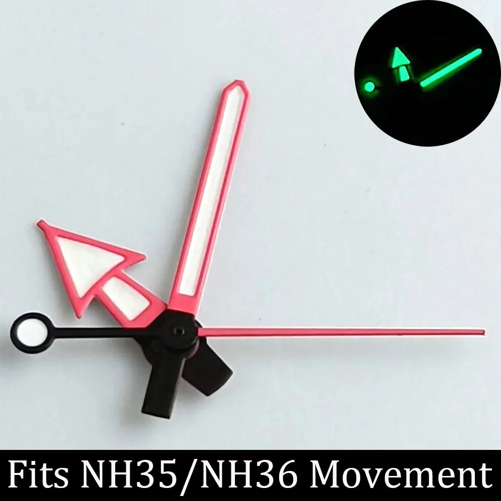 high-quality Watch accessories watch pointer NH series 35 NH36 hands green luminous suitable for N H35/ NH36 movement