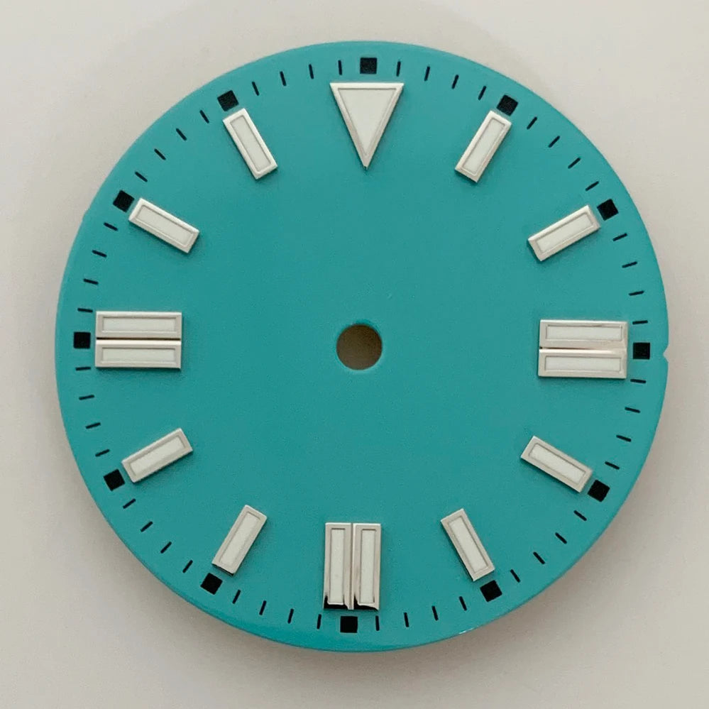 28.5mm Watch Dial Colorful Enameled Surface with Green Luminous Watch Faces for NH35/ ETA2836/ 8215 Mechanical Movement