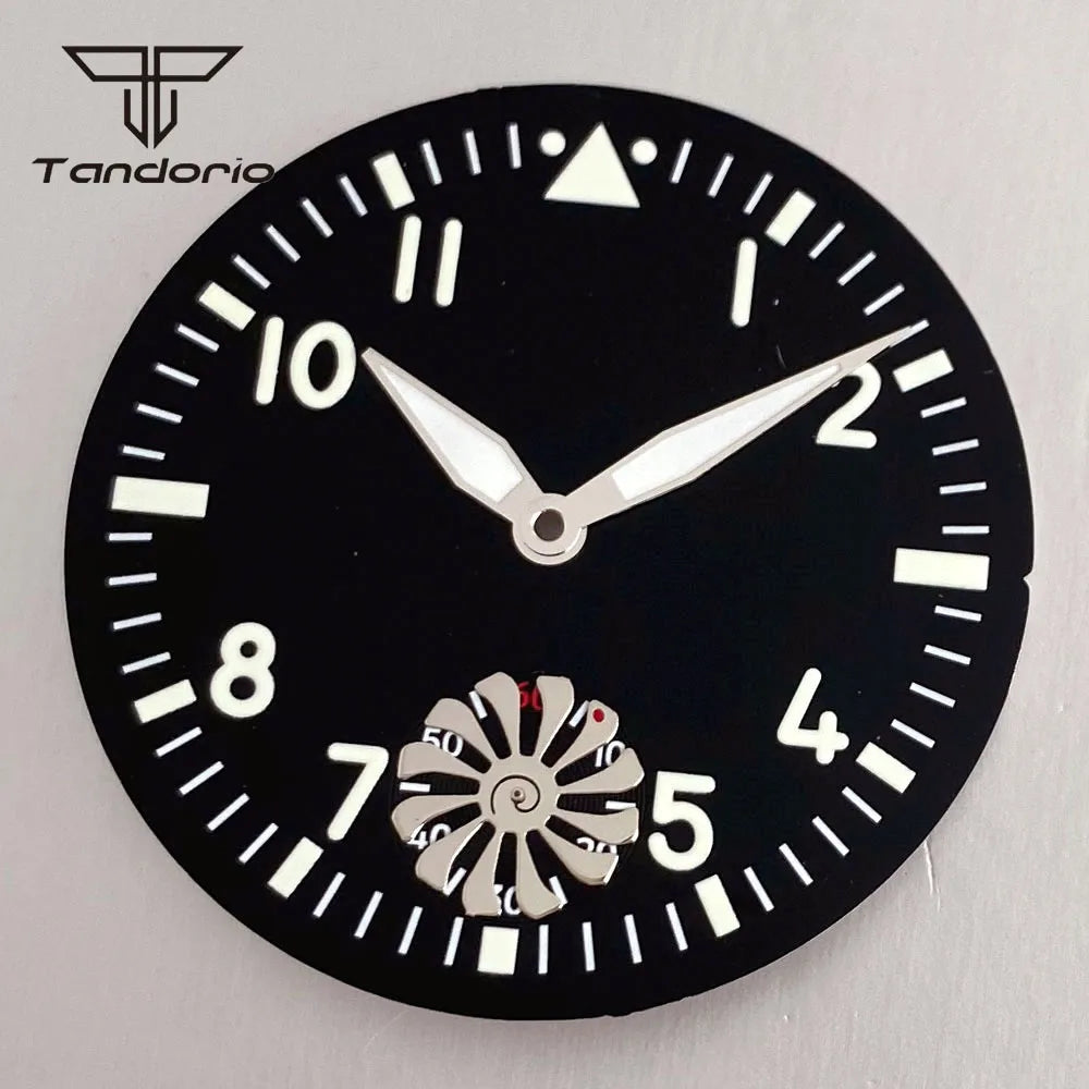 ETA6498 Watch case ST3621 42mm Manual Winding Pilot+37mm Dial Set Sapphire Transparent Back 5ATM