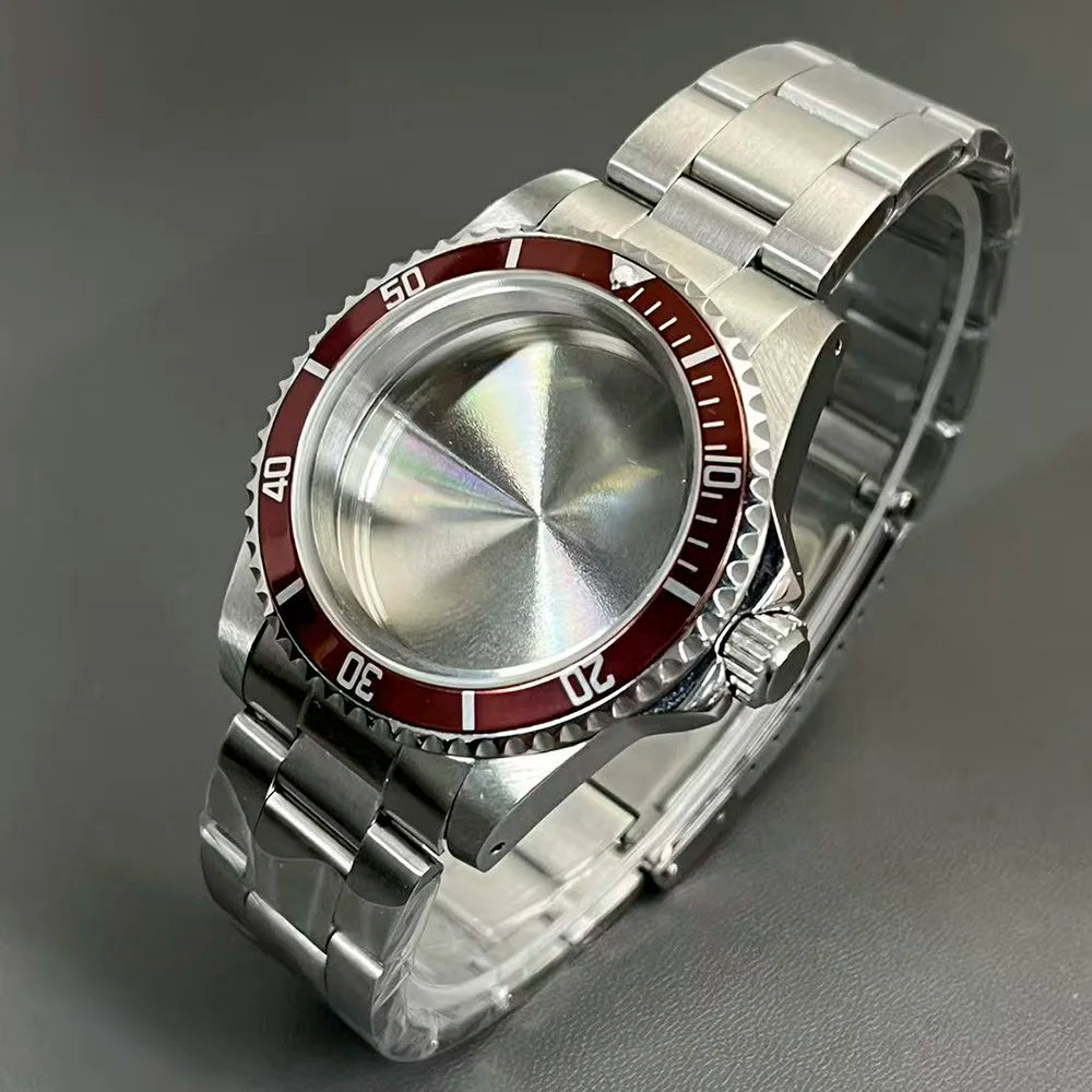 Retro Diver case 39mm,10bar waterproof stainless steel sapphire crystal case, suitable for NH34, NH35, NH36 mechanical movement accessories