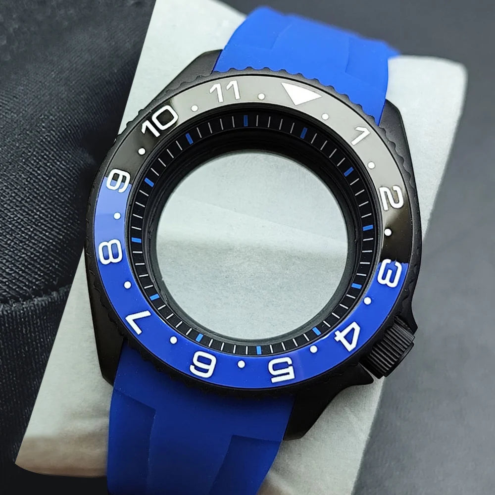 NH35 Case 42mm High-quality Yacht Master Steel Black Case NH35 NH36 Movement Case Watch Accessories Sapphire Glass 22mm Band