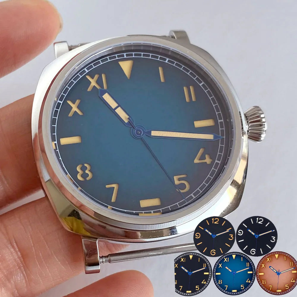 42mm Radiomir Mod Watch Case set 20ATM Sapphire Glass 35mm California dial Luminous NH35 NH36 ETA2824 Miyota8215 Movement Watch Parts