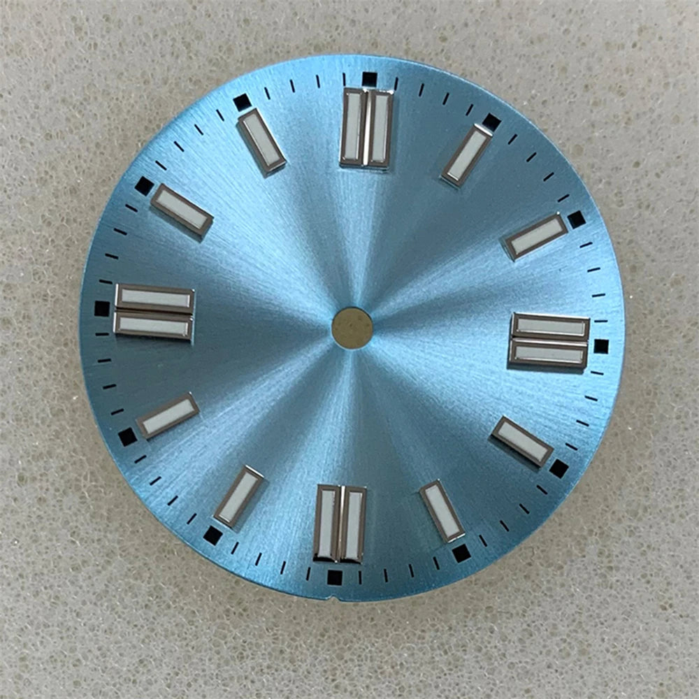 28.5MM sunburst watch Dial Green Luminous Watch Dial for NH35/ETA2836 2824/Pt5000/ 8215/Mingzhu 2813 Movement Watch Modification Accessories