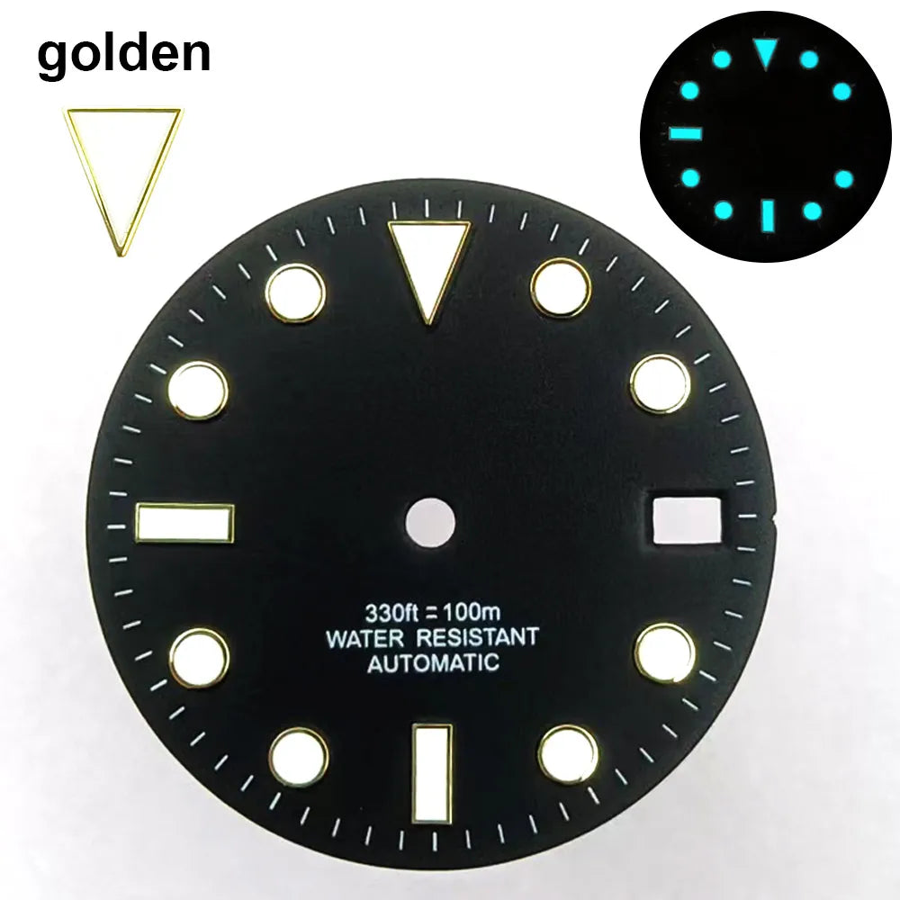 151 type of dials Submariner 28.5mm dial with calendar window suitable for NH35 movement luminous dial can support DIY dial customization name/logo