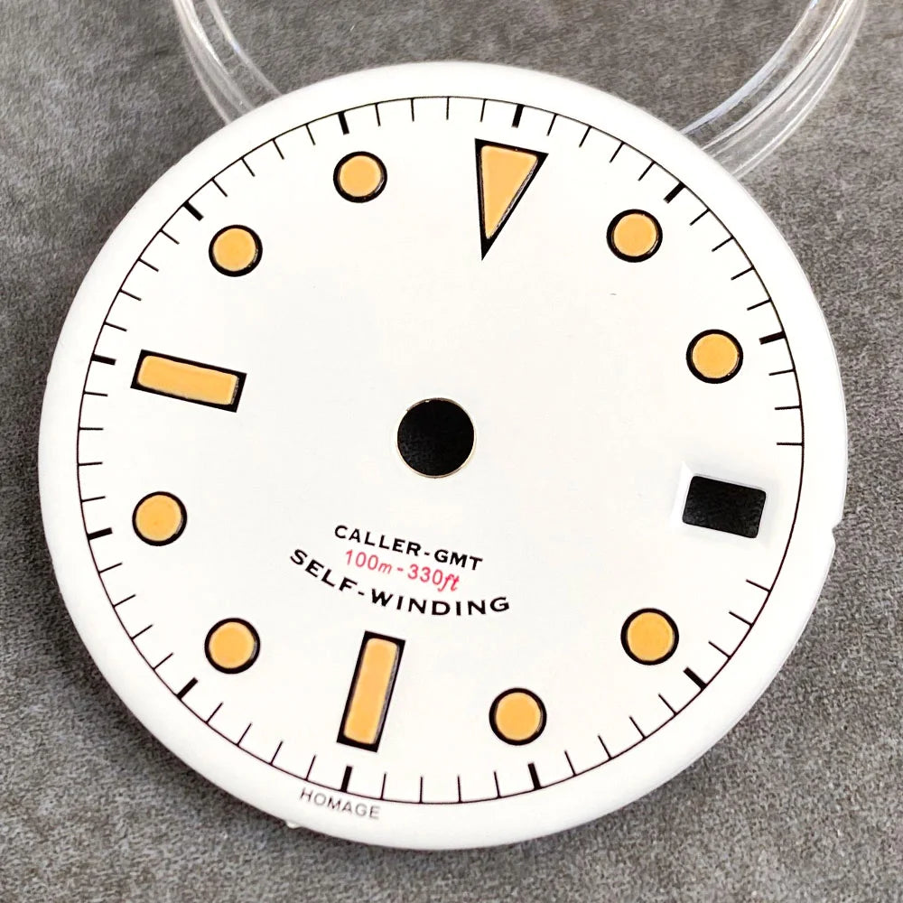 29mm Black White Luminous coating GMT Watch Dial fit NH34 NH34A GMT Automatic Mechanical Men Watch Accessories