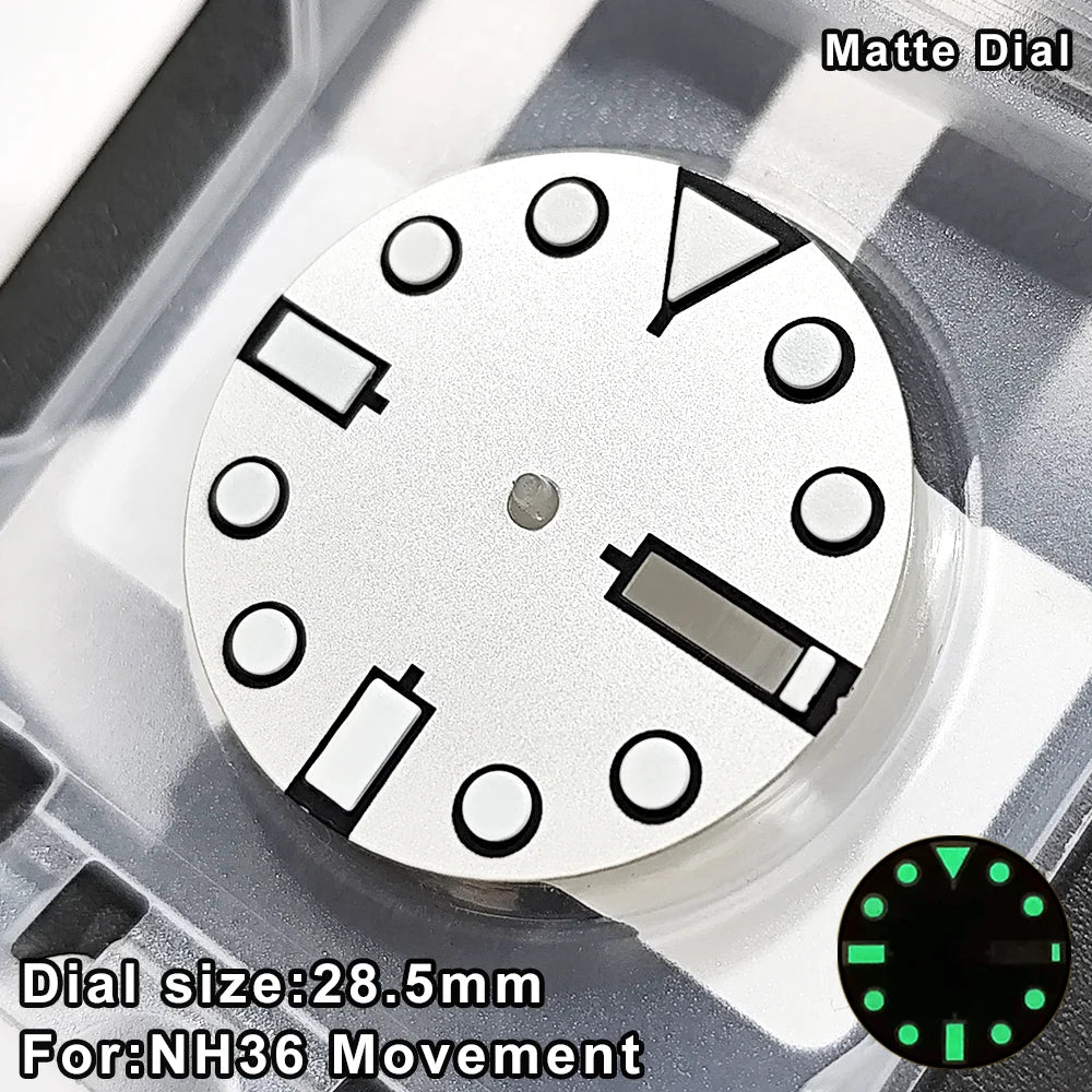 NH36 Dial For NH36 Movement 28.5mm C3 Green Luminous Day Date Window for SKX007 SKX013