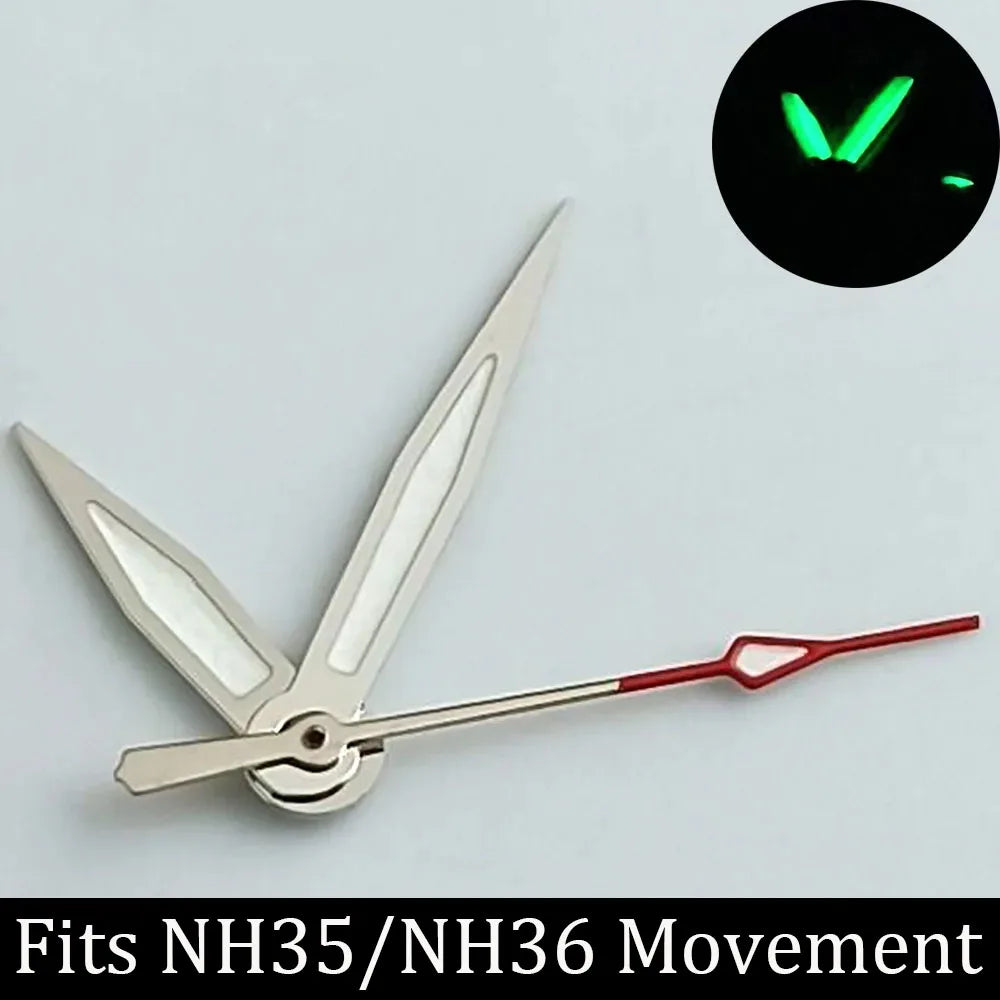 high-quality Watch accessories watch pointer NH series 35 NH36 hands green luminous suitable for N H35/ NH36 movement