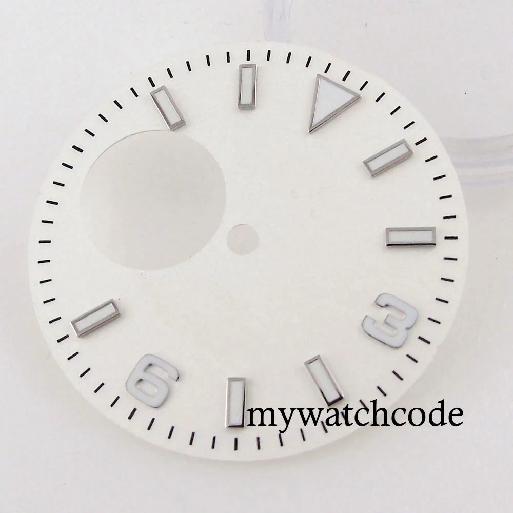Fit NH38 NH38A Automatic Movement 29mm Blue/Green/White/Orange/Black Watch Hollow Dial Green Luminous Marks Watch Spare Parts