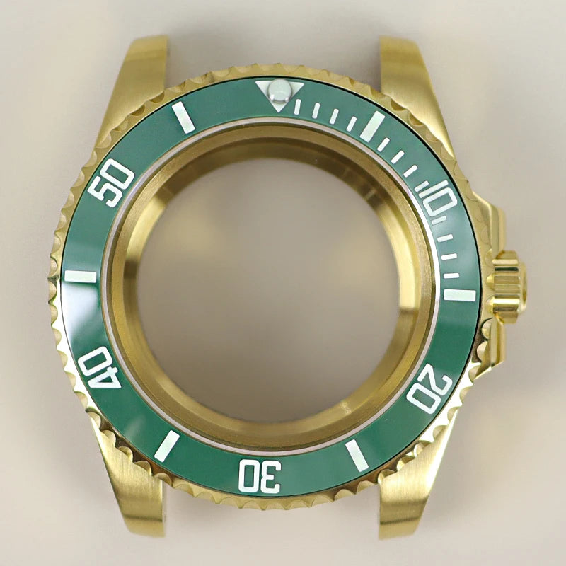 40MM PVD Gold Submariner Watch Case GMT Yacht Master Polish Strap Sapphire Glass For NH35 NH36 NH34 NH38 Miyota 8215 Eta 2824 GMT SUB Yacht 20ATM waterproof