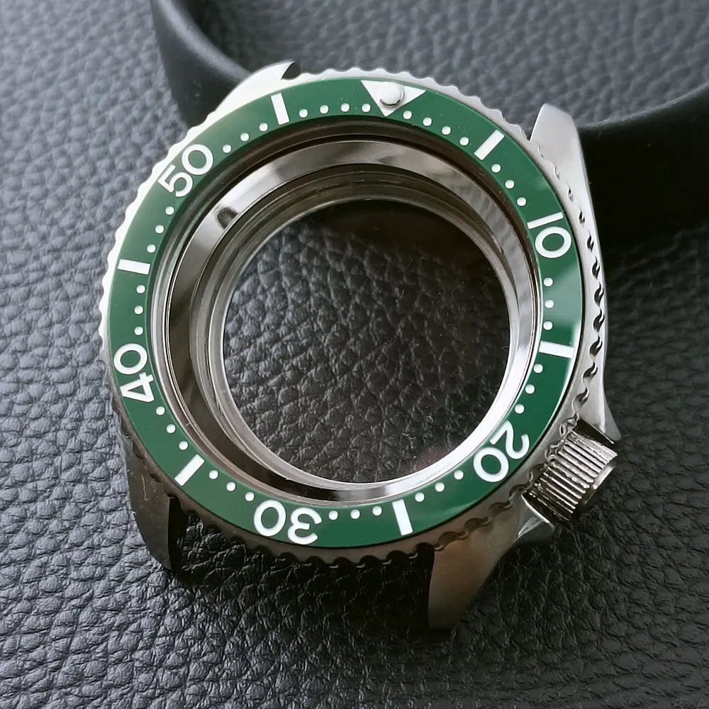 42mm Skx007ケースMod for NH35 316スチールケース NH35 NH36ムーブメント/ダイヤルケース プレーンサファイアガラス 22mmストラップ ウォッチボックス