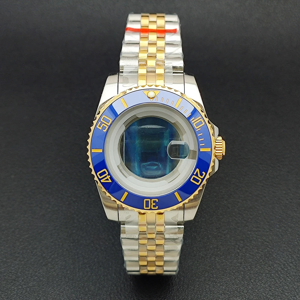 34MM NH05 Watch Case bezel insert ring sapphire glass stainless steel screw in crown women's watch case, suitable for NH05 NH06 movement