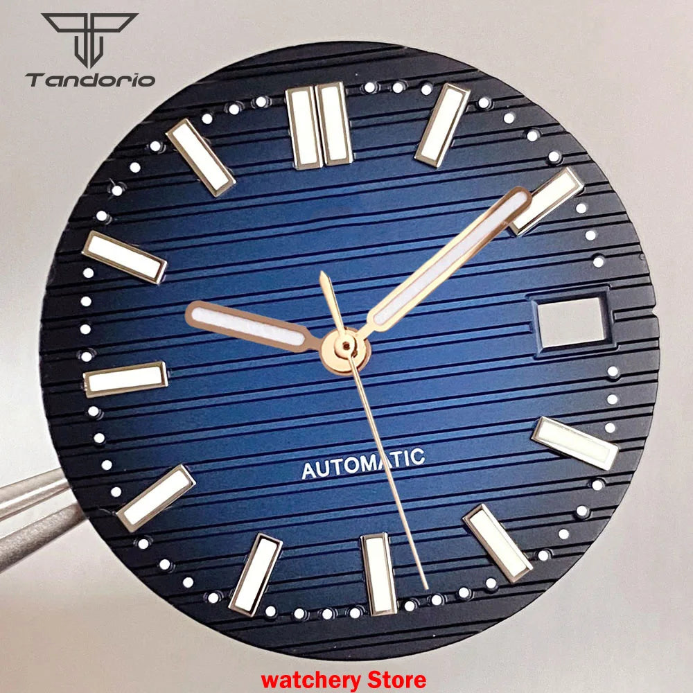 40mm Rose Gold Watch Case Bracelet Fit NH35 NH36 Automatic Movement Watch Parts For Nautilus Style Stainless Steel Bracelet