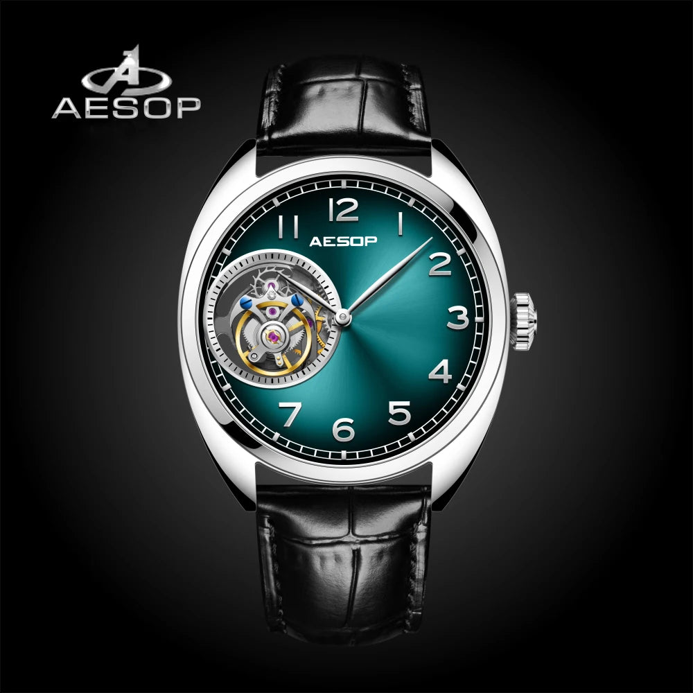 Real Tourbillon Watch AESOP 7056 Limited Edition Luxury Manual Winding Sapphire