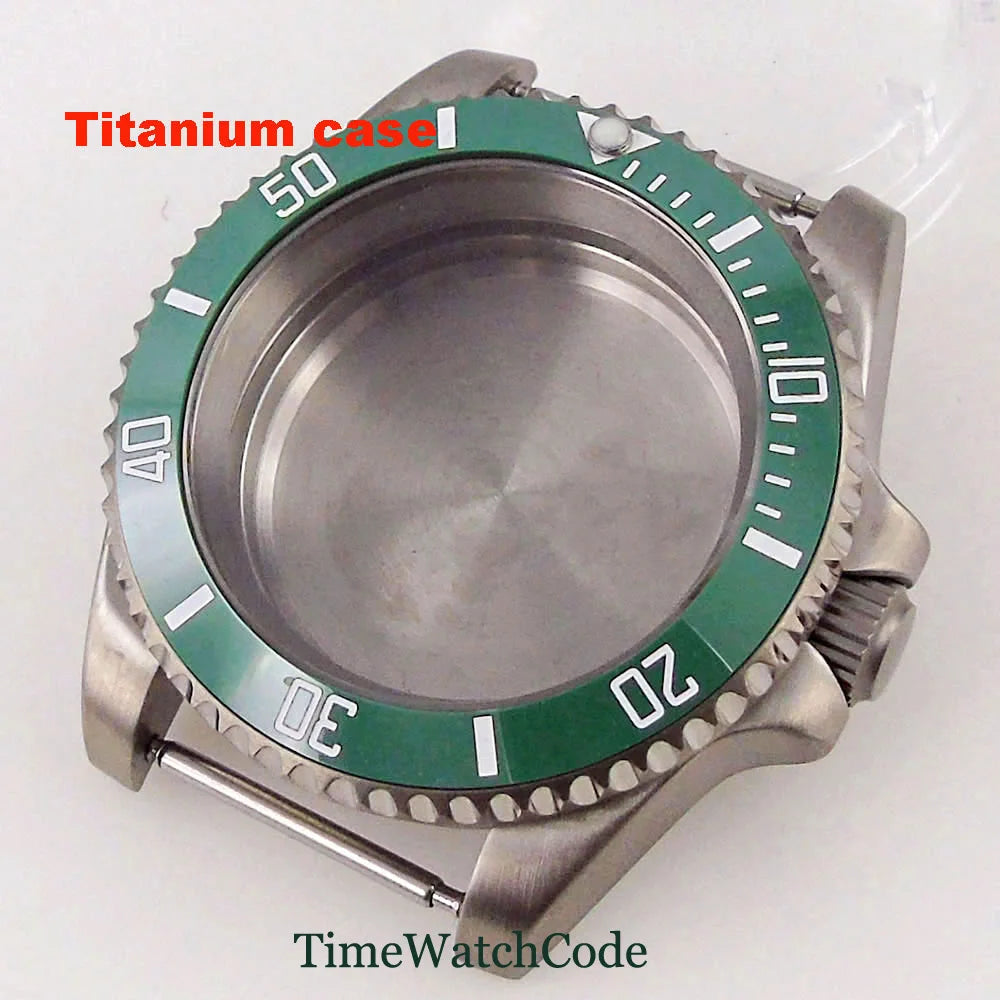 Titanium Watch Case 40mm Sub Diver  200m Waterproof Fit for NH35 NH36 ETA2824 PT5000 Antiallergry Sapphire Crystal Screw-in Crown