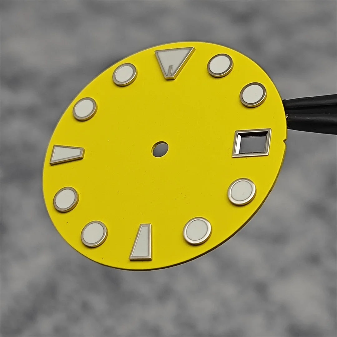 28.5MM New NH35 Dial Green Luminous Watch Face Matte Texture Dial for NH35/ NH36 Mechanical Movement Watch Accessories Repair Parts