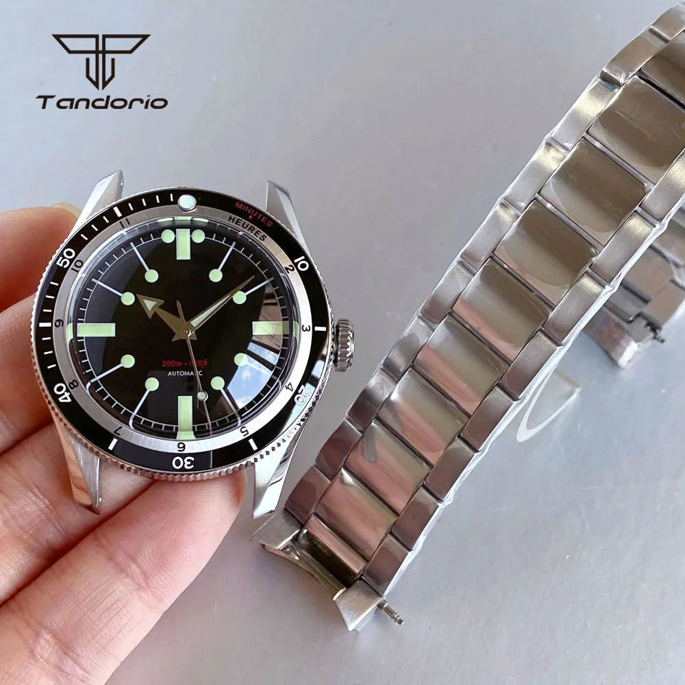 40mm Serica Mod ダイブケース ドーム型サファイア + ブレスレット + 31mm 文字盤 + 針 Mod アクセサリー NH35 NH36 NH38 ETA2824 PT5000 ST2130 Miyota8215 に対応