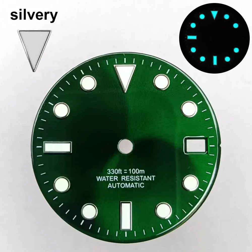 151 type of dials Submariner 28.5mm dial with calendar window suitable for NH35 movement luminous dial can support DIY dial customization name/logo