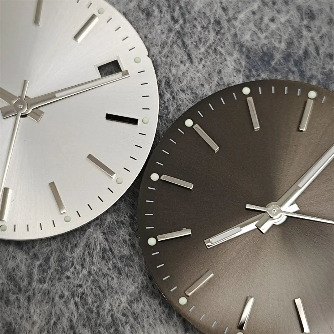 29mm Log Dial 8215 Watch Dial + Watch Hands Set Green Luminous Watch Faces Modified Accessories for 8215 / 8200 / 2813 Movement