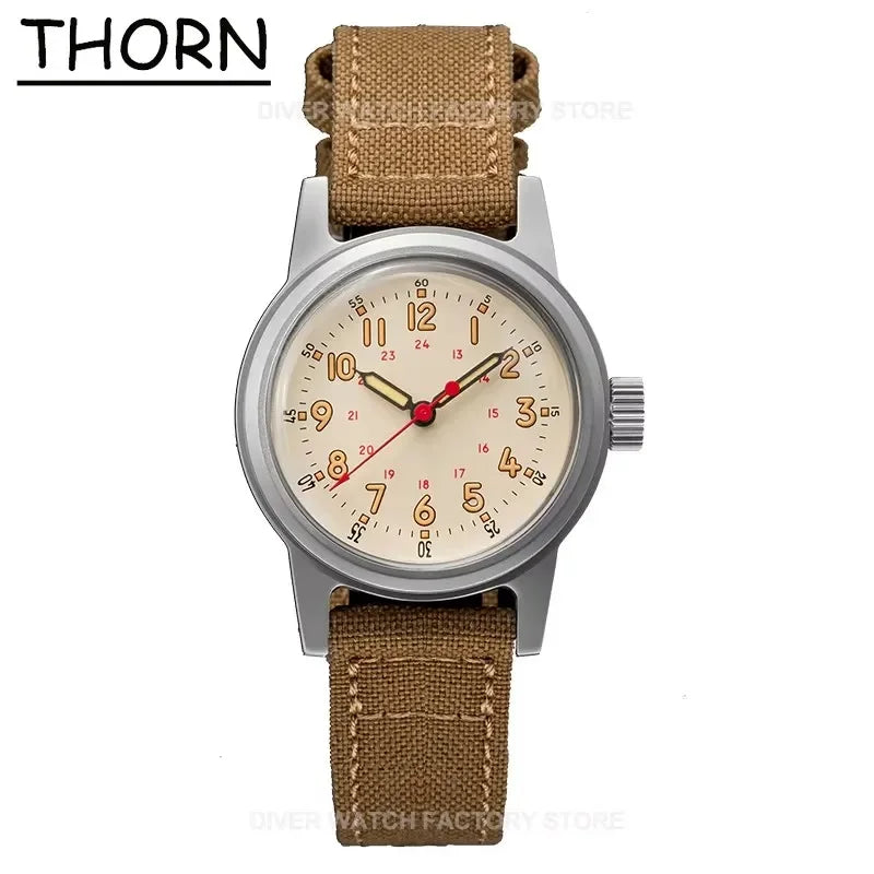THORN SHY043 36mm NH35 Automatic Retro Field Military Watch C3