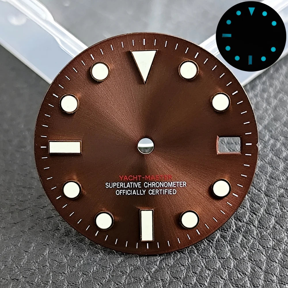 28.5mm blue lume NH35 NH34 Dial Single Calendar Submariner style with Hands Watches accessory