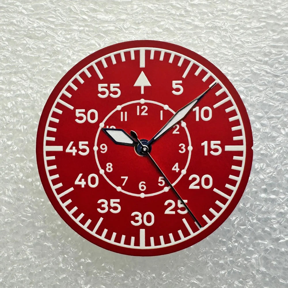 28.5mm pilot Dial Green Luminescence Suitable for NH35/NH36 Movement Installation, Pilot Mechanical Watch Modification Accessories