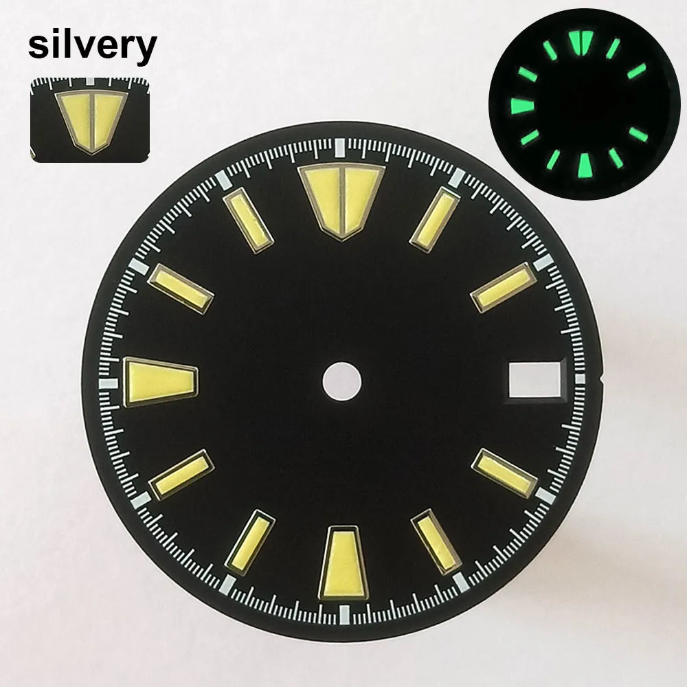 151 type of dials Submariner 28.5mm dial with calendar window suitable for NH35 movement luminous dial can support DIY dial customization name/logo