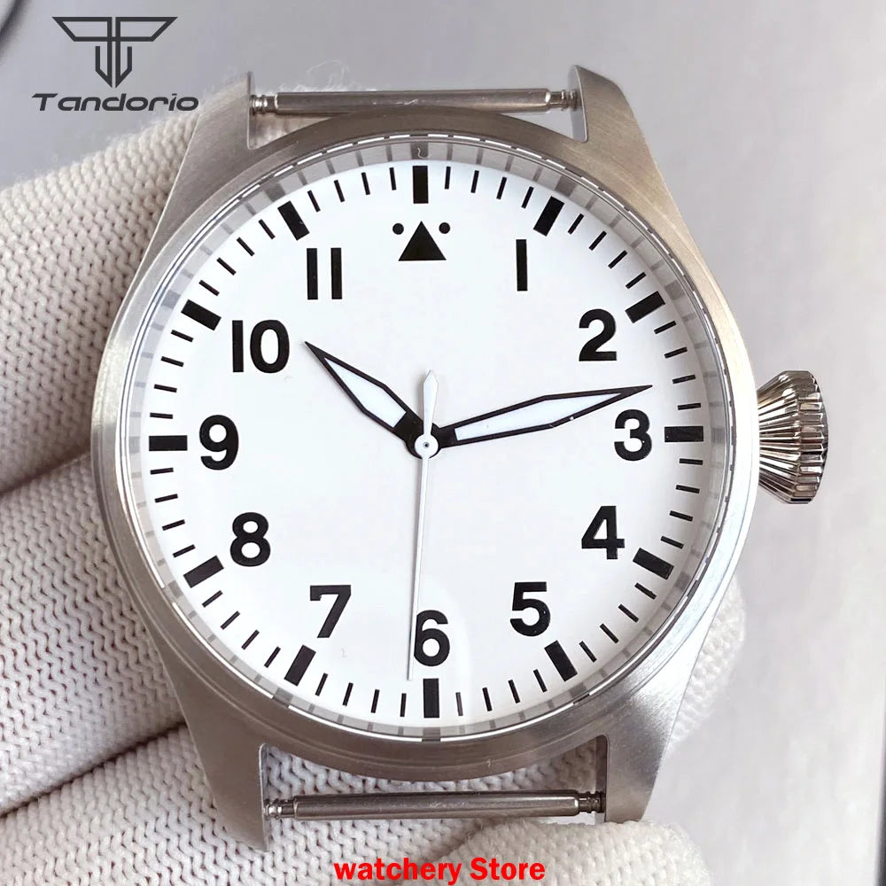43mm Pilot Watch Case 38mm Dial for NH34 NH35 NH36 NH38 ETA2824 PT5000 ST2130 Movement Sapphire Glass 20ATM Glass Back