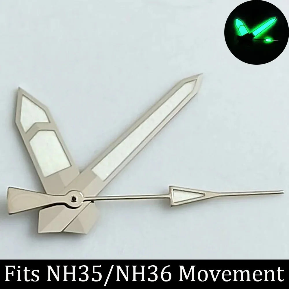 high-quality Watch accessories watch pointer NH series 35 NH36 hands green luminous suitable for N H35/ NH36 movement