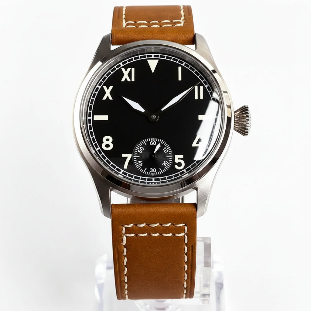 42mm Retro Pilot Watch Asian 6498 Seagull ST3621 Hand-Wound