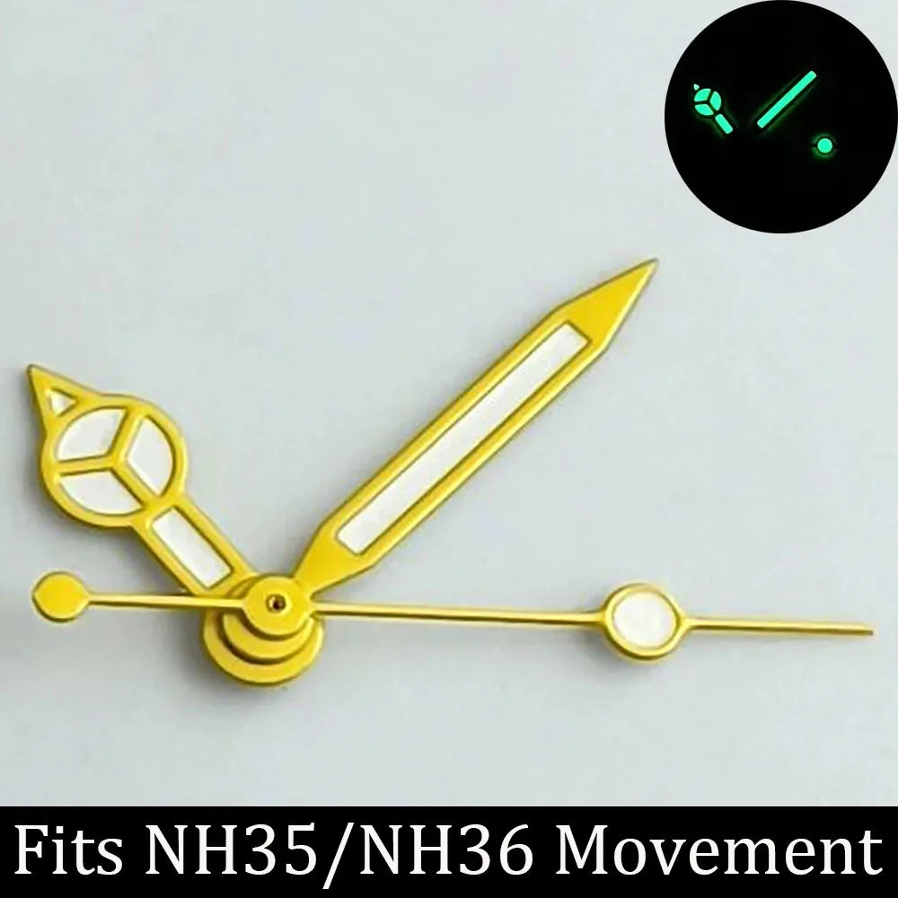 high-quality Watch accessories watch pointer NH series 35 NH36 hands green luminous suitable for N H35/ NH36 movement