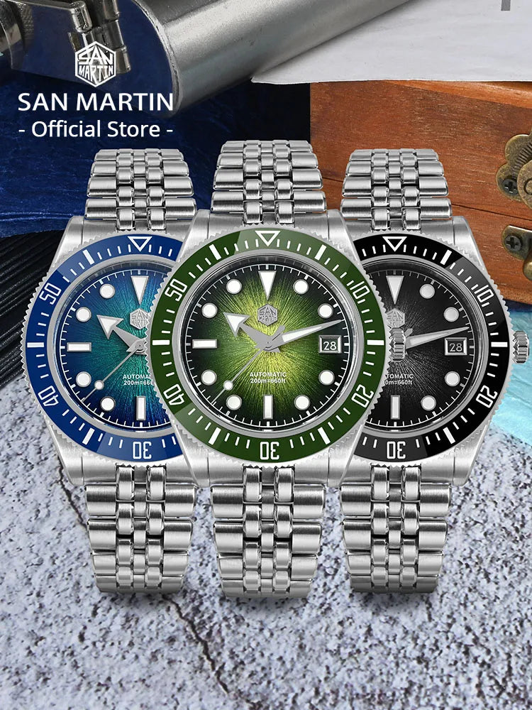Orologio Automatico San Martin Diver Ghost – Uomo, Lusso, Vetro Zaffiro, Lunetta In Ceramica, Impermeabile 20Bar (200m)