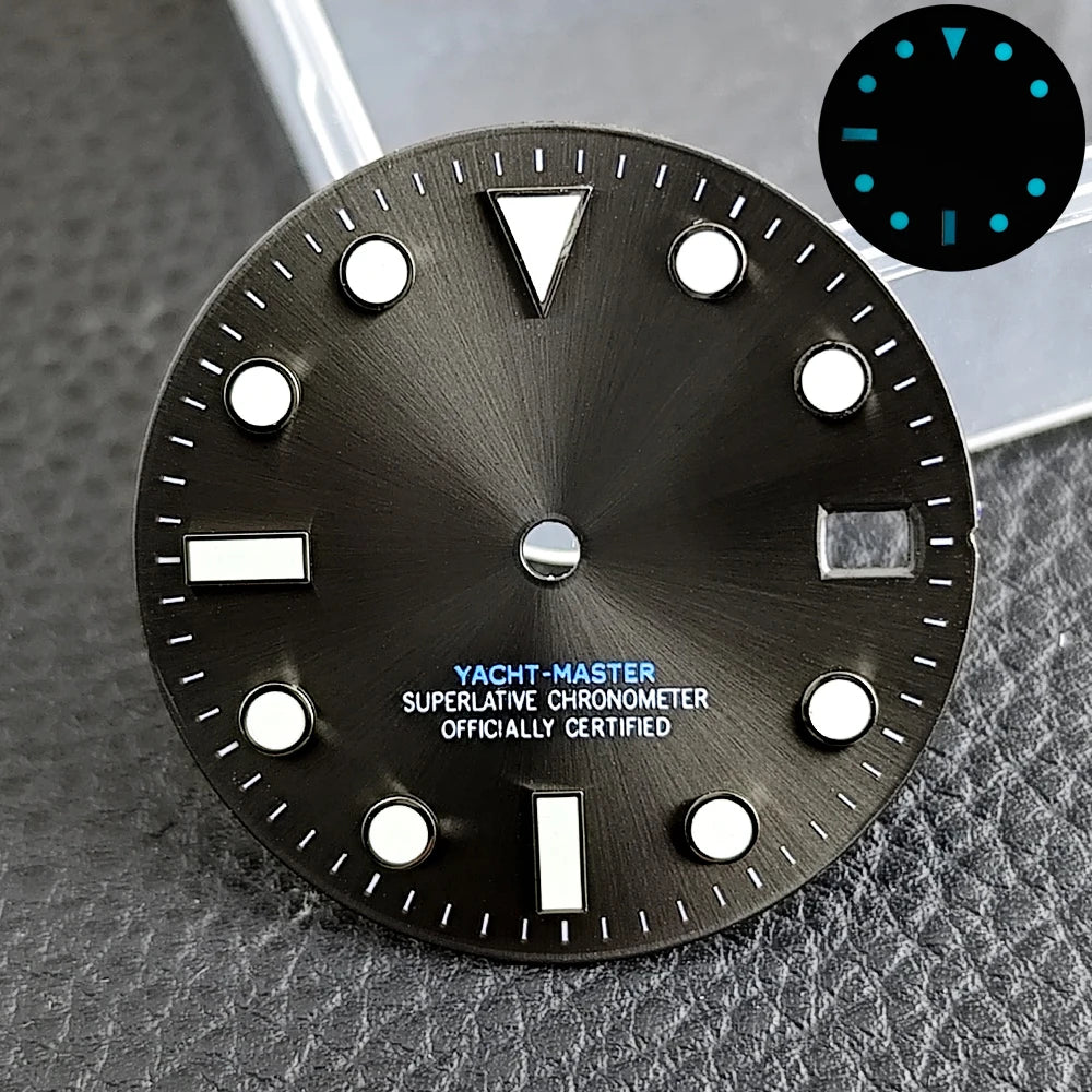 28.5mm blue lume NH35 NH34 Dial Single Calendar Submariner style with Hands Watches accessory