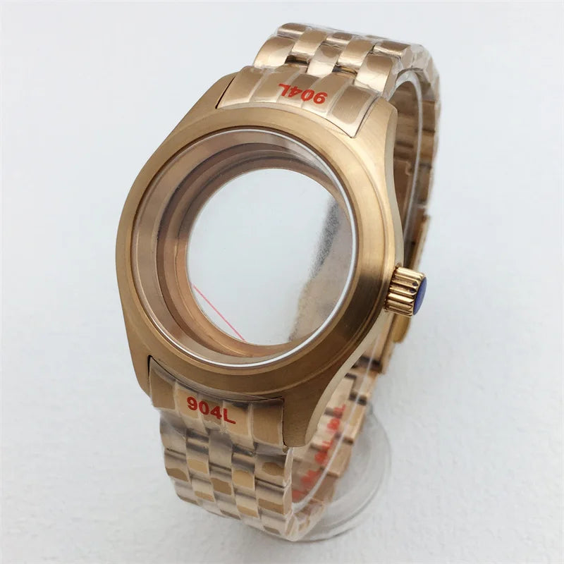 Miyota 9015 watch case 36mm 39mm explorer Mod Brushed Dome Sapphire Glass Fit NH35 NH36 ETA2824 PT5000 Miyota9015 10bar