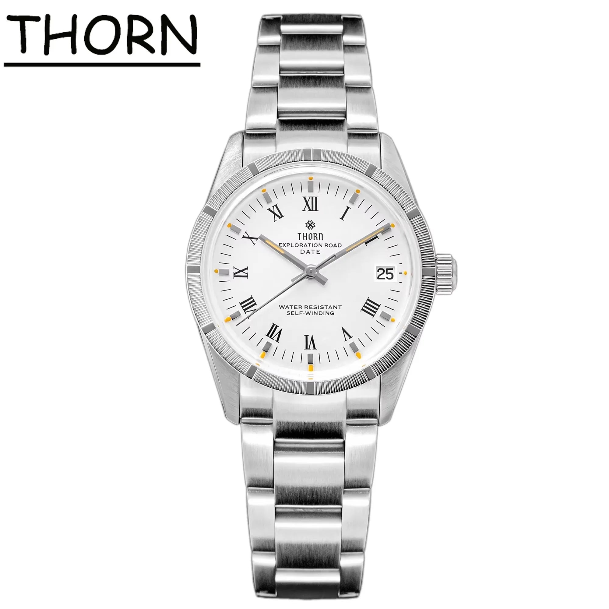 THORN T004 Dress Watcg PT5000 Automatic Domed Sapphire Luminous 10Bar 34MM