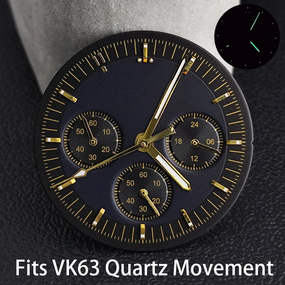 40mm Speedmaster Watch Case Stainless Steel For VK63 VK64 Chronograph Quartz Movement Mineral Moon Foorprint Sterile Caseback