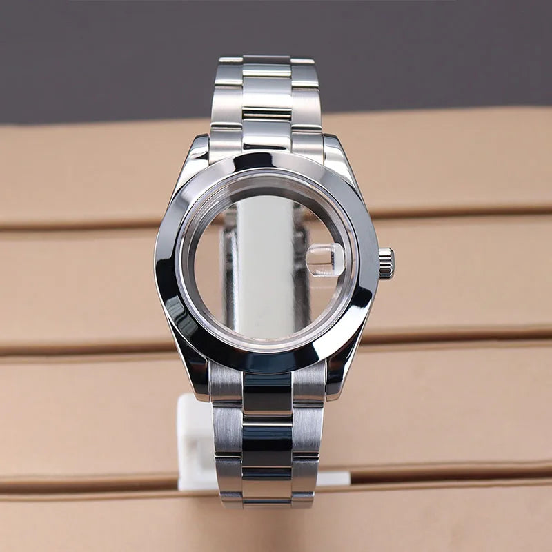 Explorer Watch Case 36mm/39mm Silver Rose Gold yellow Gold Two tone Sapphire 316L stainless Steel For Nh35 Nh36 NH34 NH38 Nh70 Miyota 8215 8285Movement
