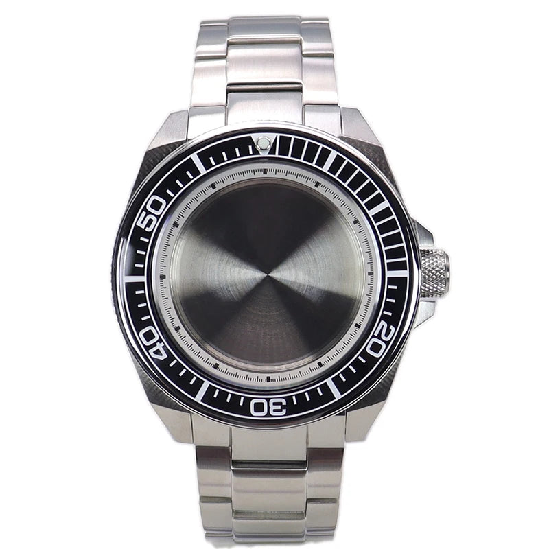43.8mm Modified Samurai Watch Case Sapphire For NH35 NH36 NH38 4R36 Movements 100M Waterproof