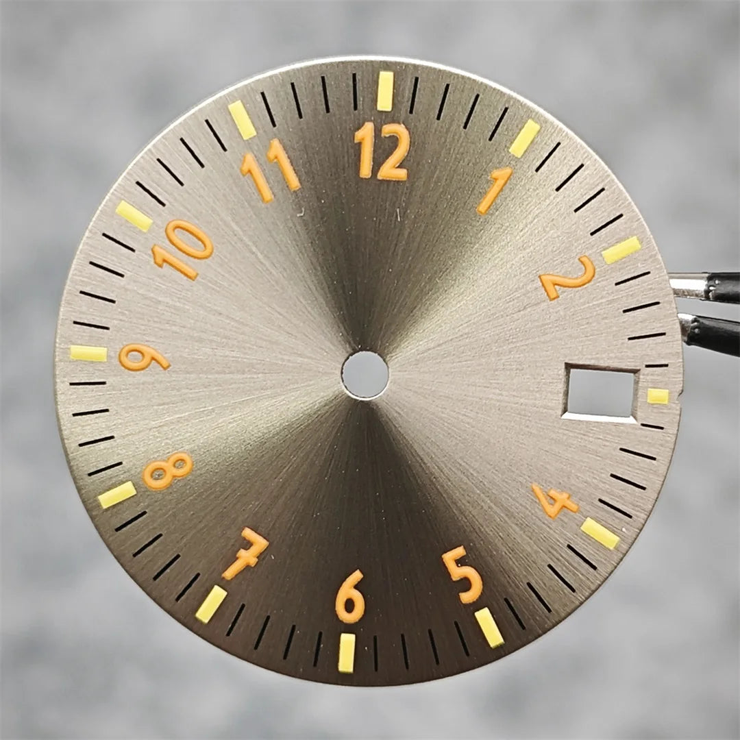 28.5MM Watch Dial NH35 Digital Dial Green Luminous Watch Faces Watch Modification Accessories for NH35/ NH36/ 4R/ 7S Movement