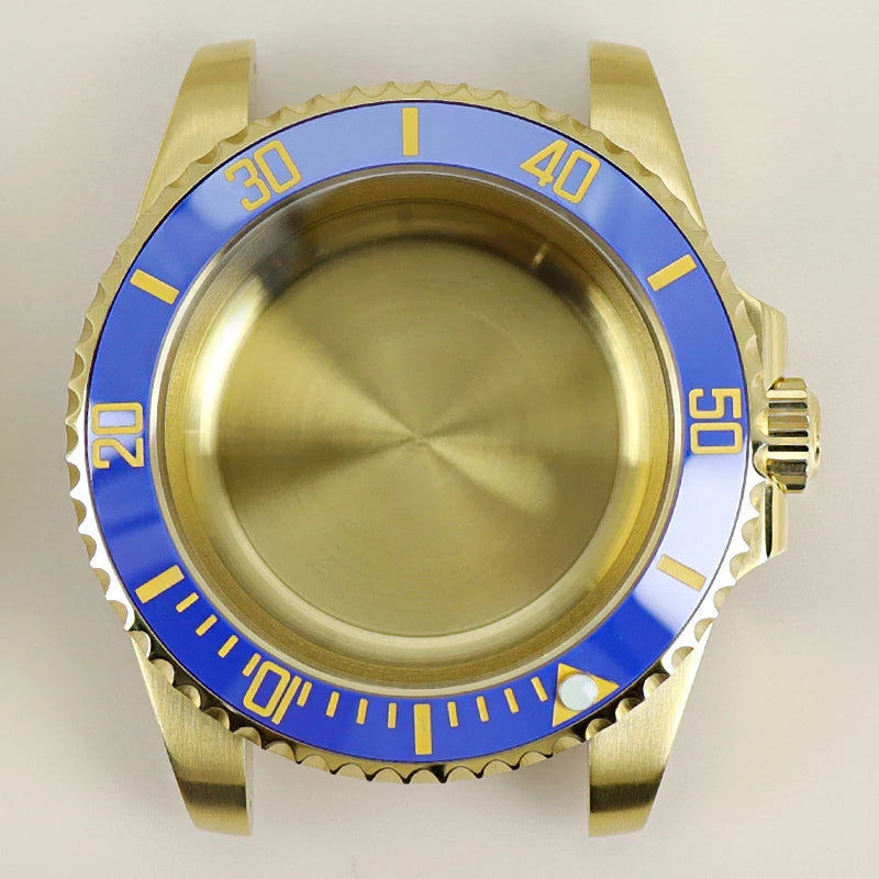 40MM PVD Gold Submariner Watch Case GMT Yacht Master Polish Strap Sapphire Glass For NH35 NH36 NH34 NH38 Miyota 8215 Eta 2824 GMT SUB Yacht 20ATM waterproof