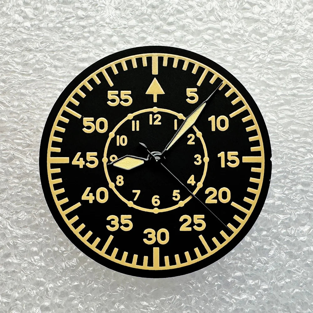 28.5mm pilot Dial Green Luminescence Suitable for NH35/NH36 Movement Installation, Pilot Mechanical Watch Modification Accessories