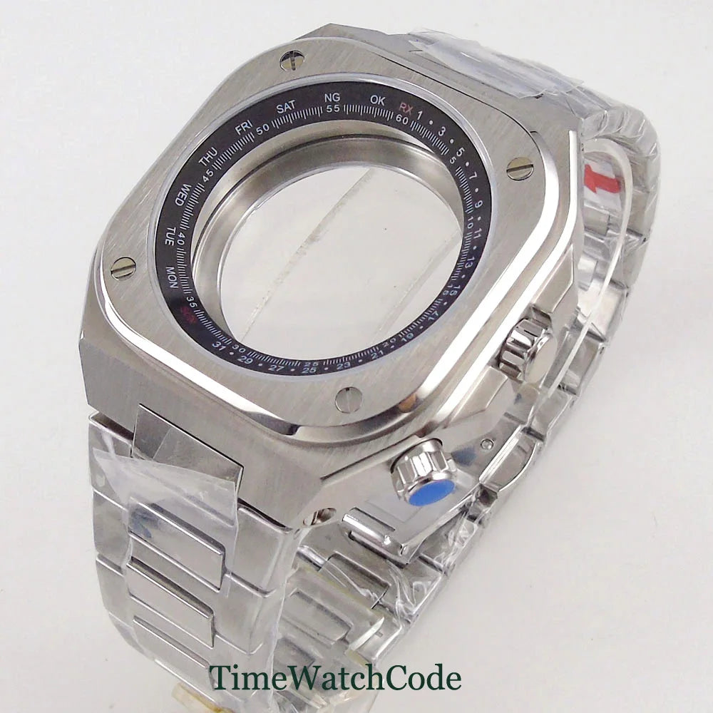 42mm Br-05 Watch Case Rotating Chapter Ring for NH35A NH36A NH34 ETA2824 PT5000 etc Square Case Sapphire Glass Back 10ATM
