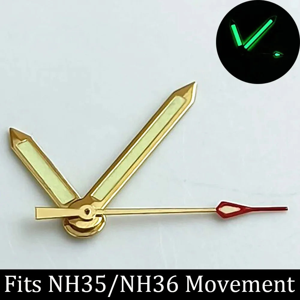 high-quality Watch accessories watch pointer NH series 35 NH36 hands green luminous suitable for N H35/ NH36 movement